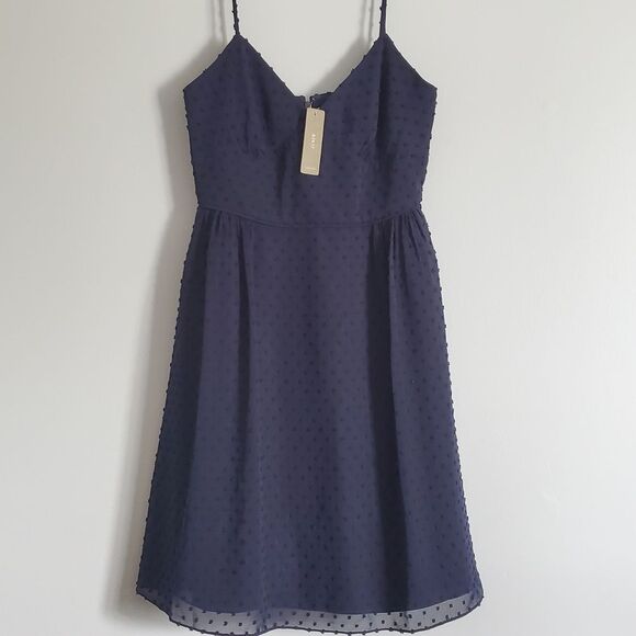 J. Crew Cameron Swiss Dot Dress in Navy with Pockets! Size 2 - Picture 2 of 7